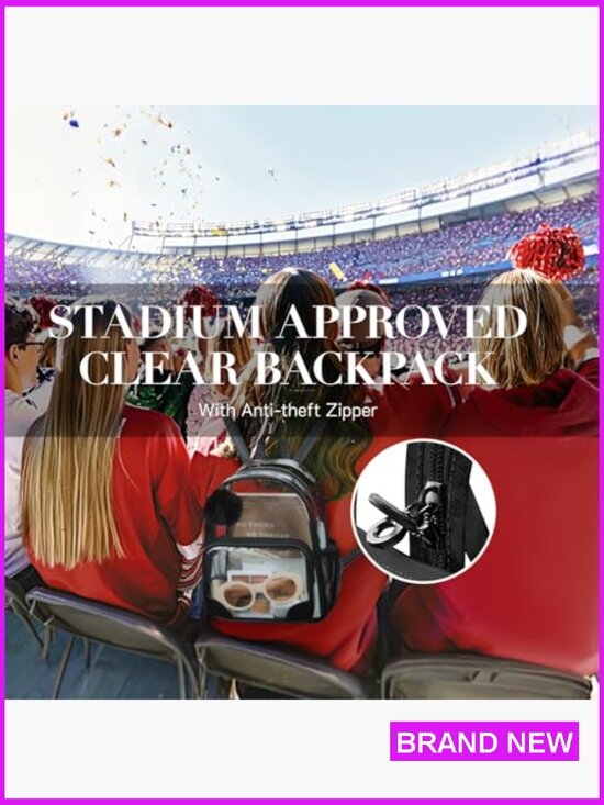 Mini Clear Backpack Stadium Approved Anti-theft Cute Pom-pom Ball PVC main image 7